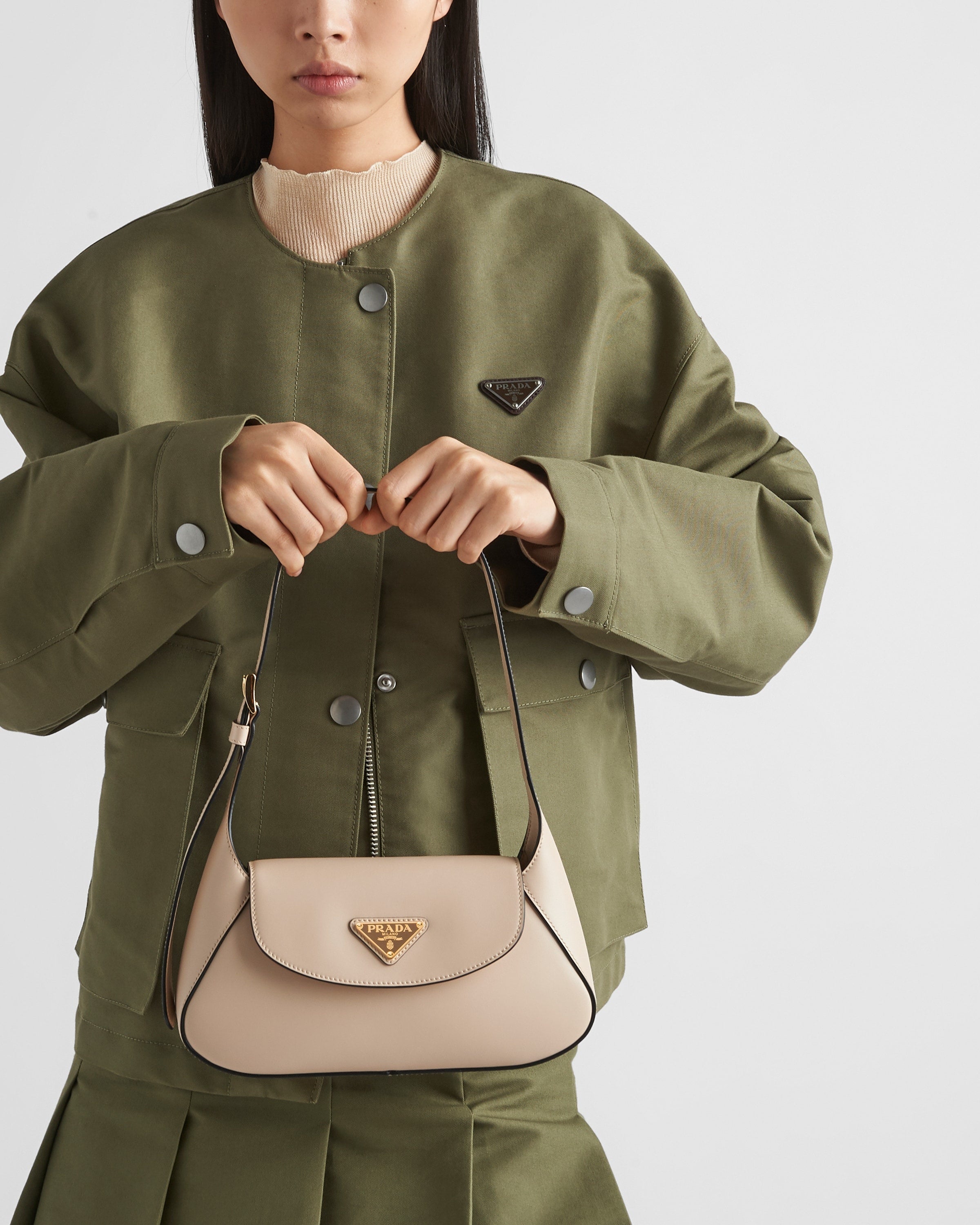 PRADA Small Flap Shoulder Bag - Fawn