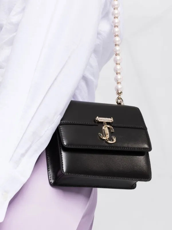 JIMMY CHOO Crossbody Plain Design Bag - Black