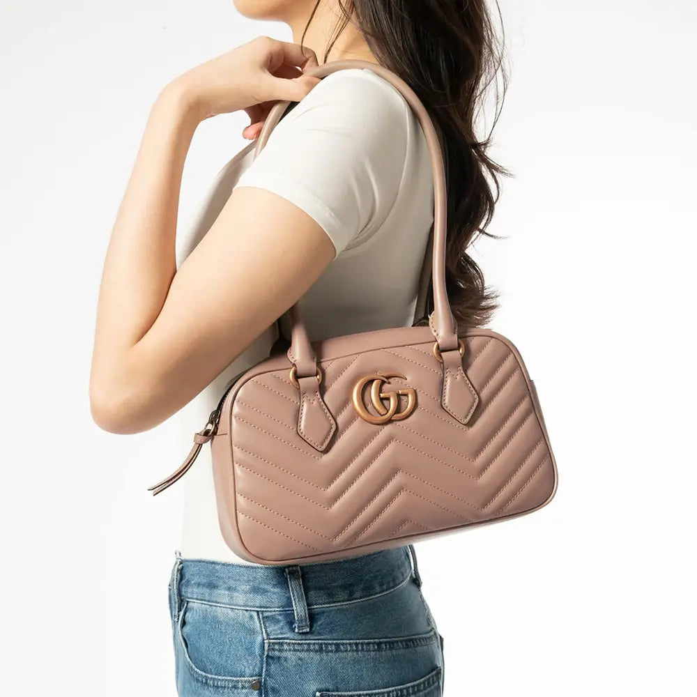 GUCCI GG Marmont Small Top Handle Bag - Pink