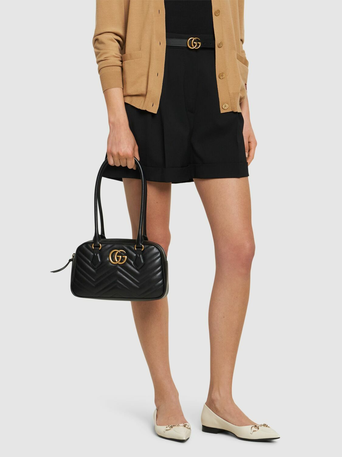 GUCCI GG Marmont Small Top Handle Bag - Black