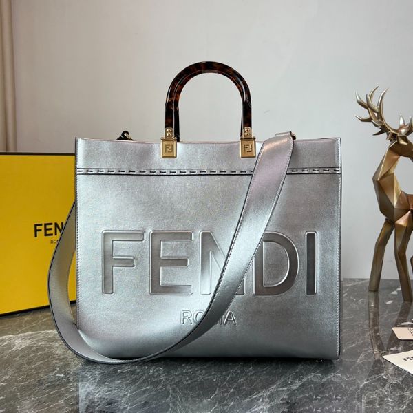 FENDI ROMA Sunshine Medium Bag - Silver