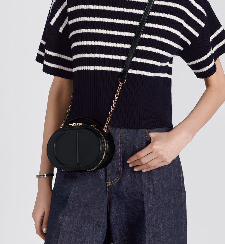 CHRISTIAN DIOR CD Signature Oval Camera Bag - Black