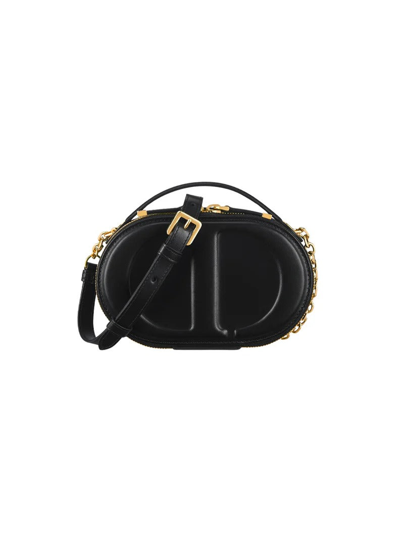 CHRISTIAN DIOR CD Signature Oval Camera Bag - Black