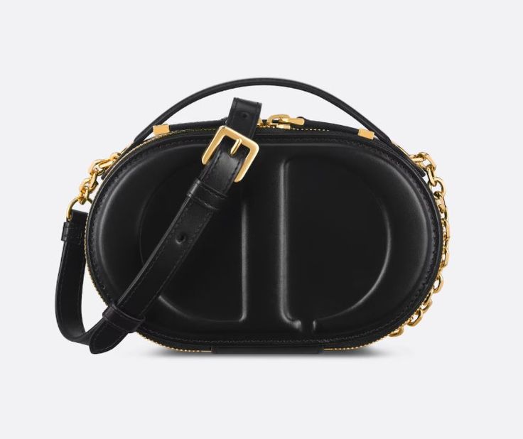 CHRISTIAN DIOR CD Signature Oval Camera Bag - Black