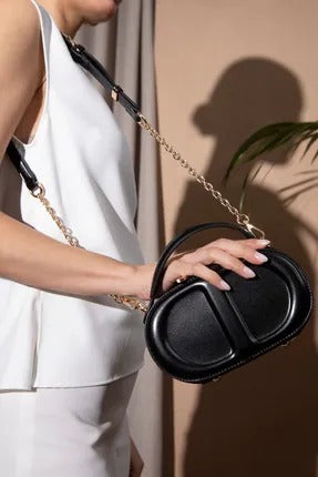CHRISTIAN DIOR CD Signature Oval Camera Bag - Black