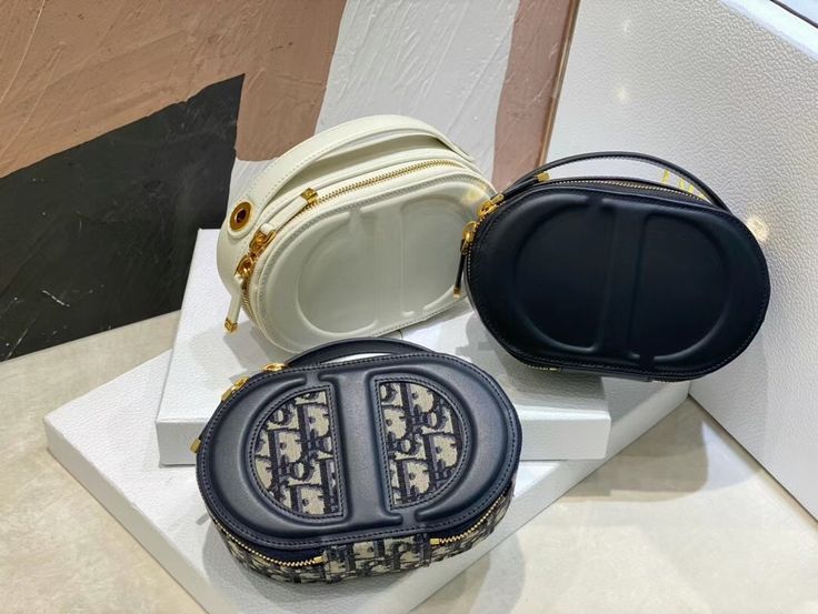 CHRISTIAN DIOR CD Signature Oval Camera Bag - Black