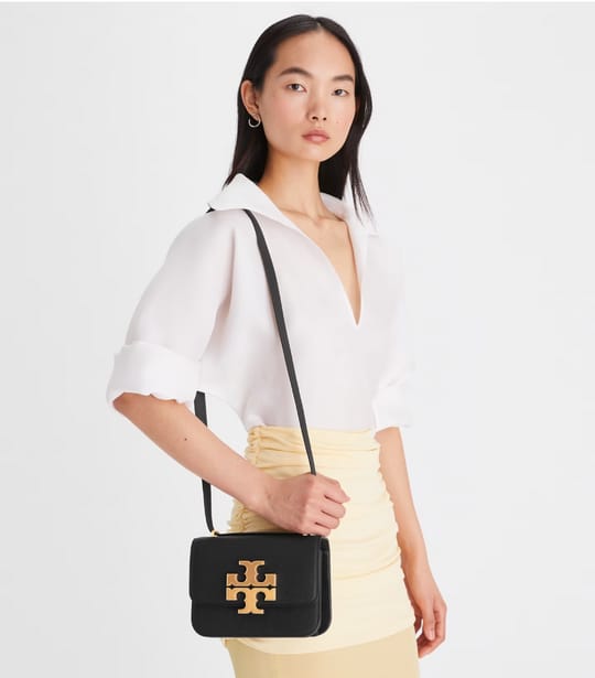 TORY BURCH Small Eleanor Pebbled Bag - Black