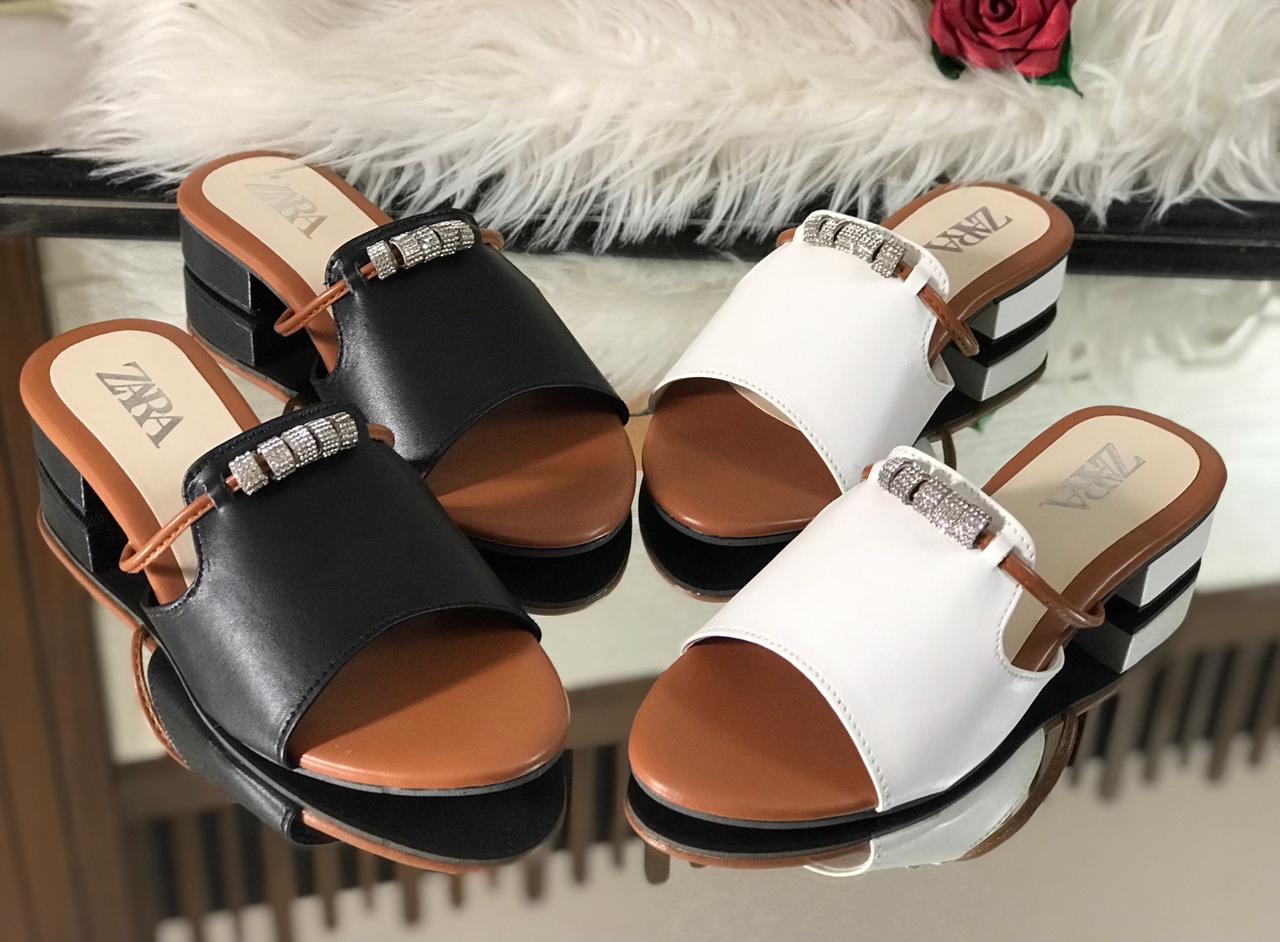 ZARA 1' Fancy Heels Sandal - Black
