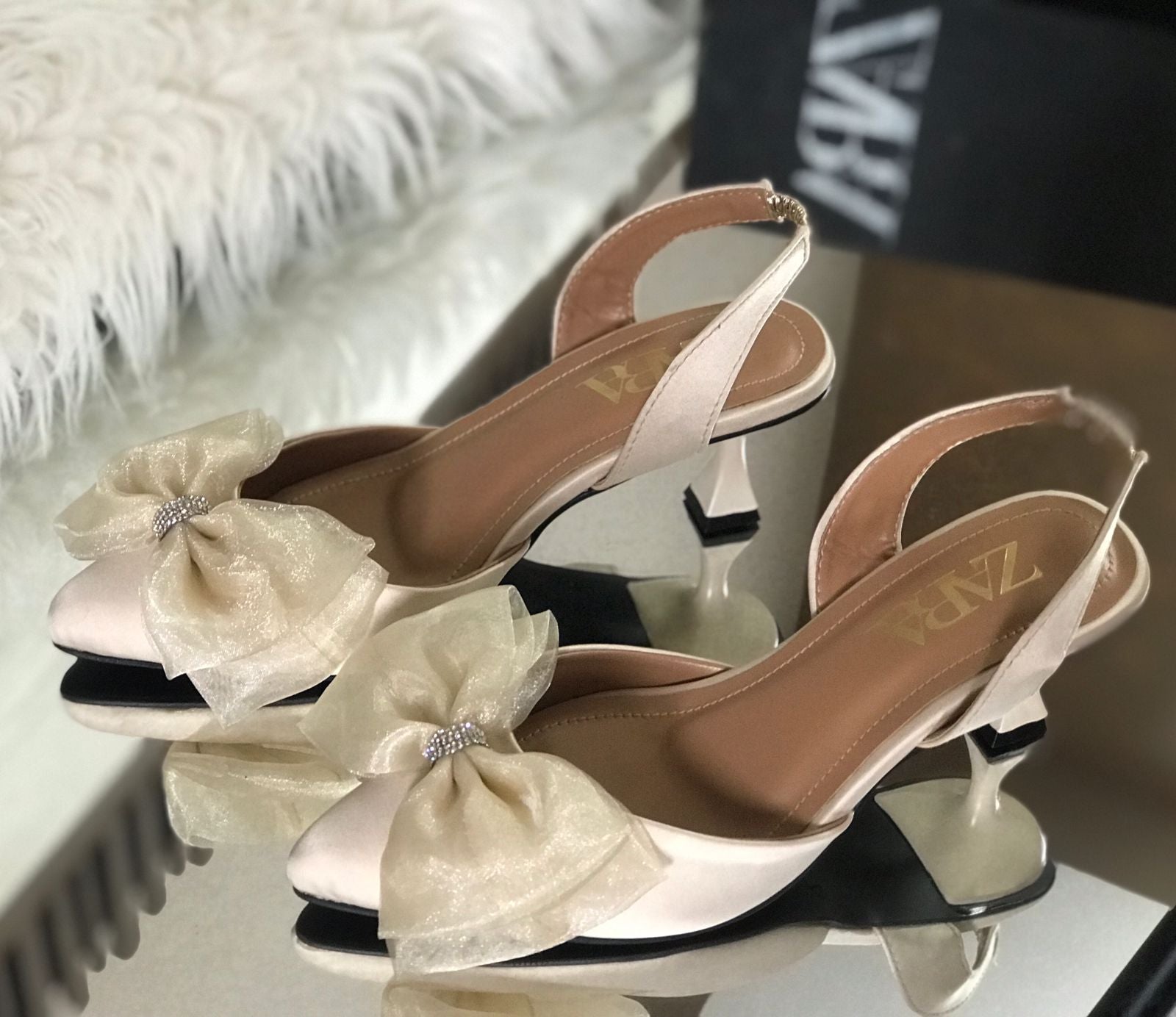 ZARA Bow Slingback Heels