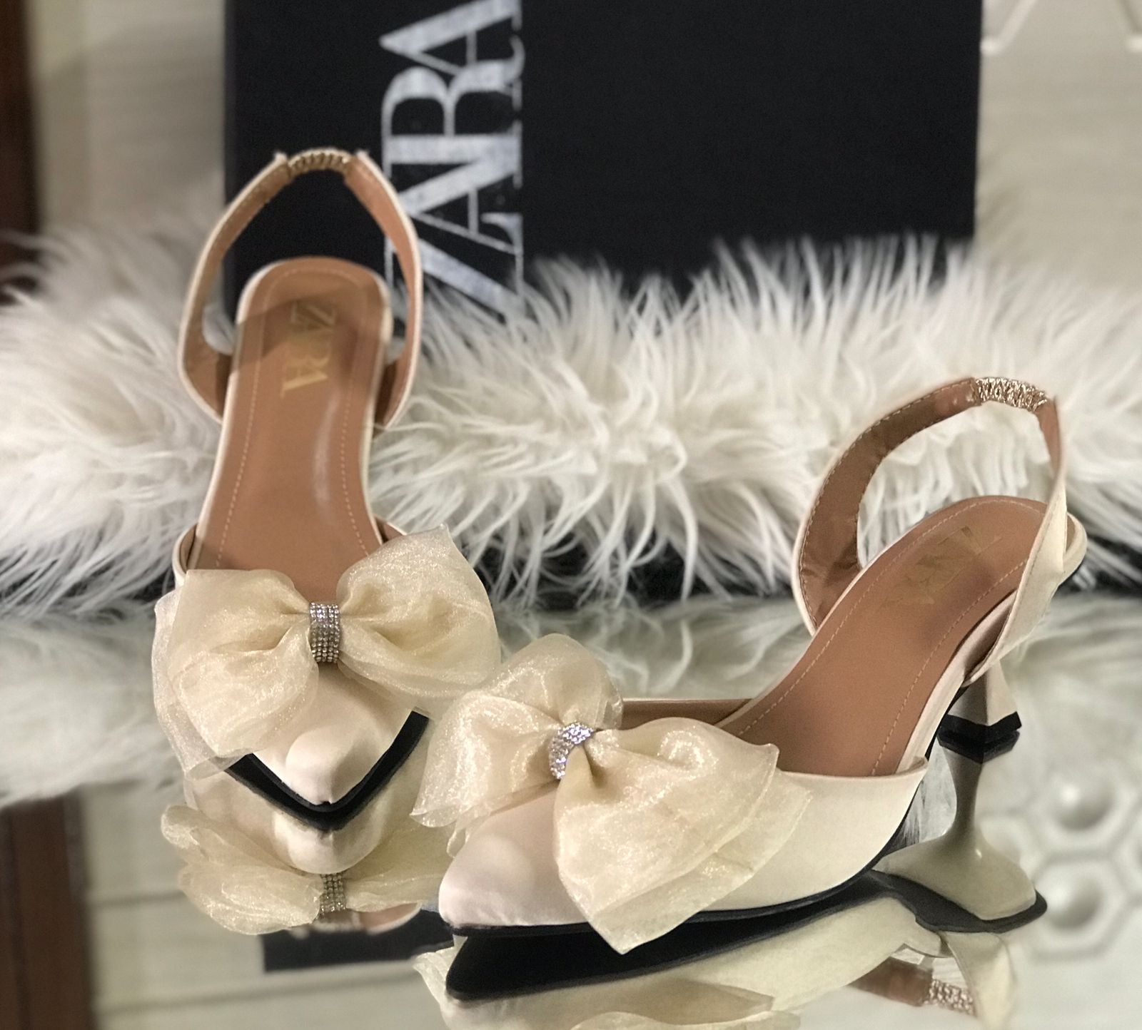 ZARA Bow Slingback Heels