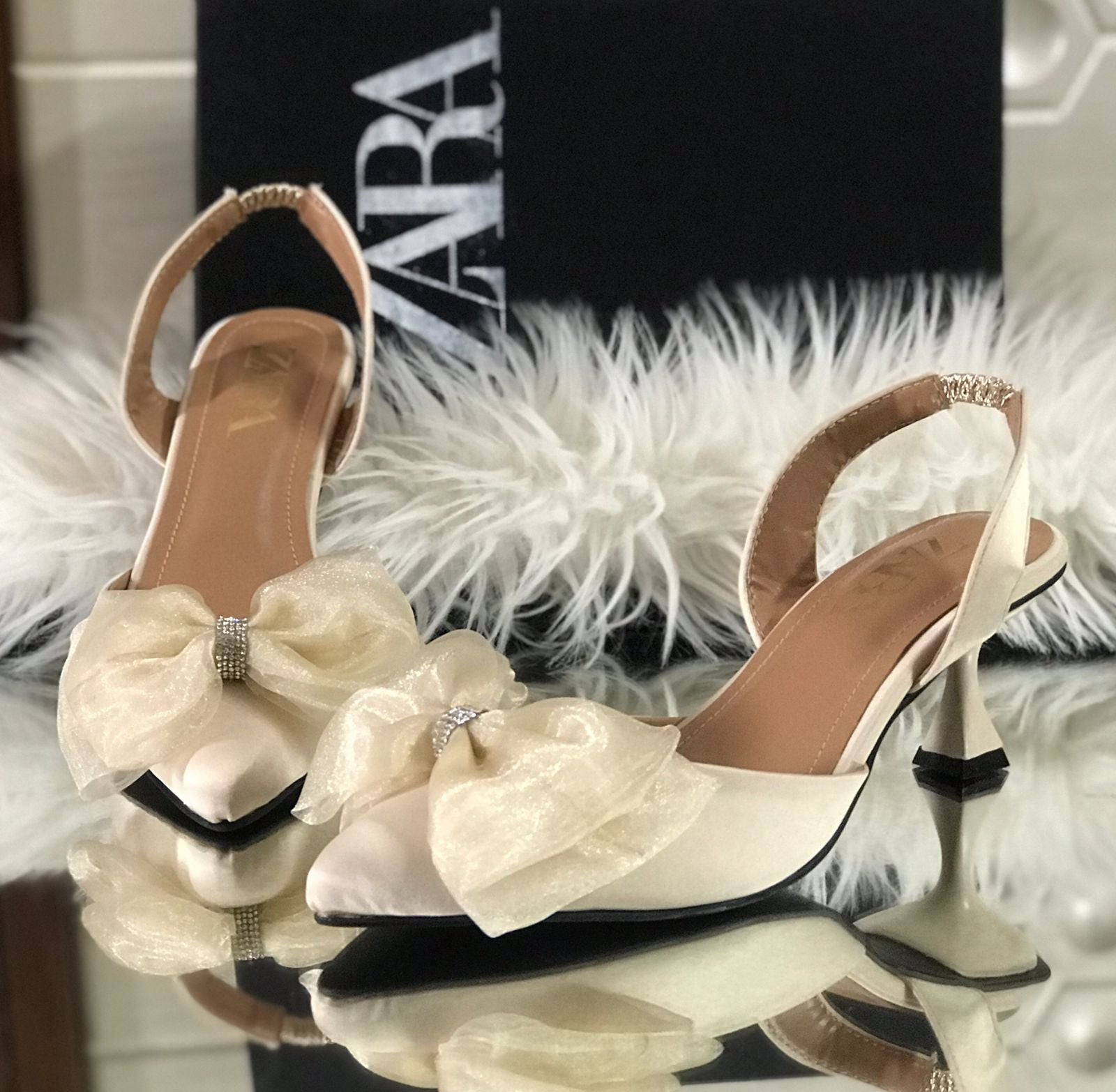 ZARA Bow Slingback Heels