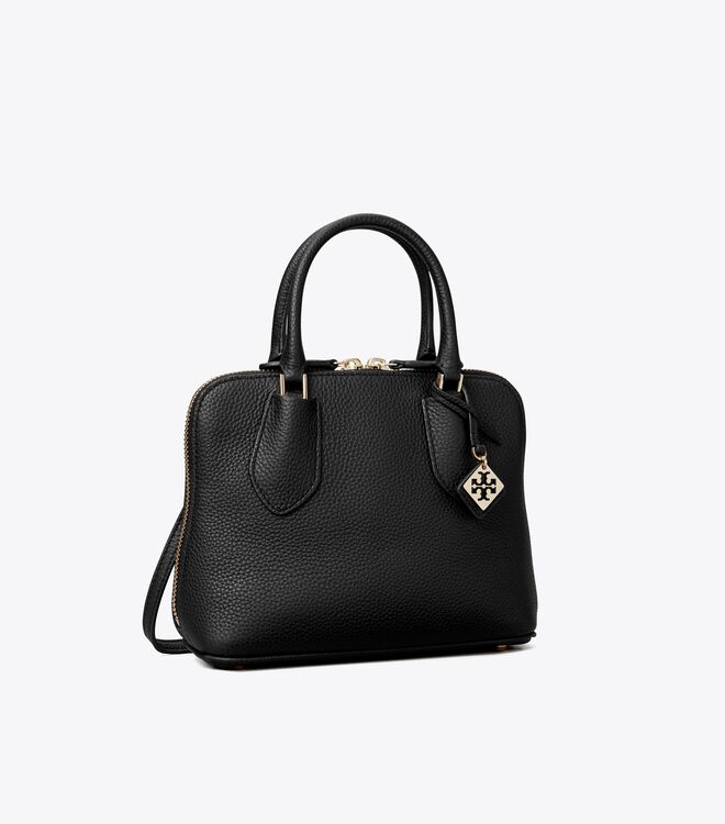 Tory Burch Mini Swing Leather Satchel Bag - Black