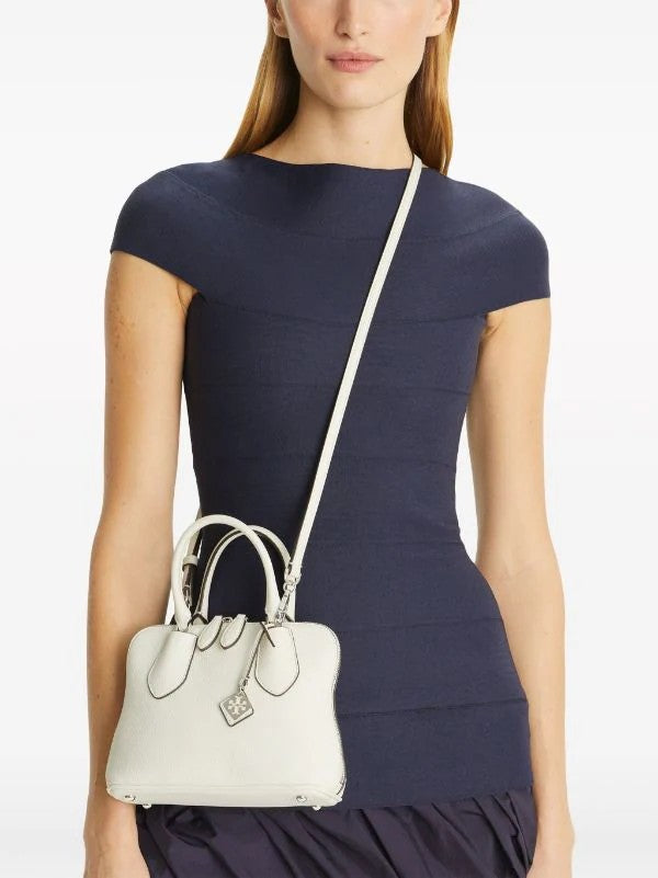 Tory Burch Mini Swing Leather Satchel Bag - White