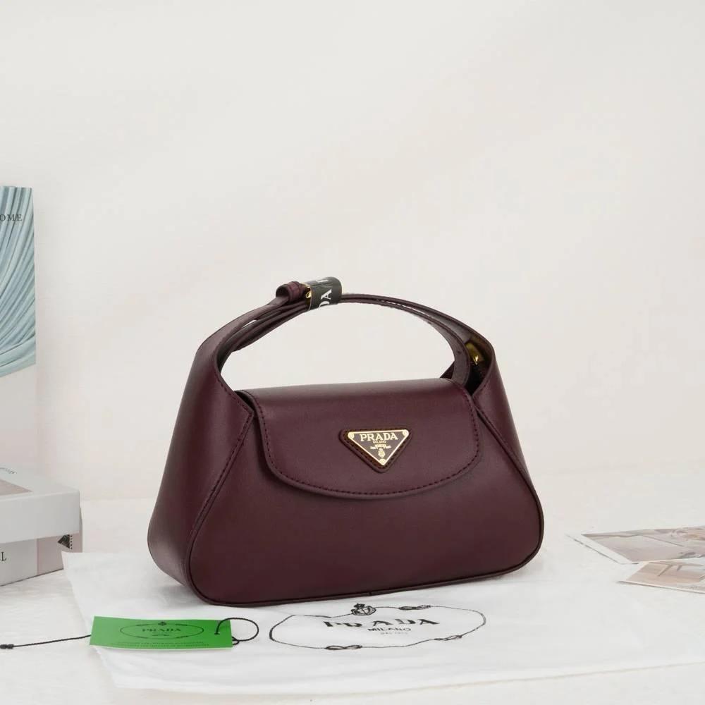 PRADA Small Flap Shoulder Bag - Mehroon