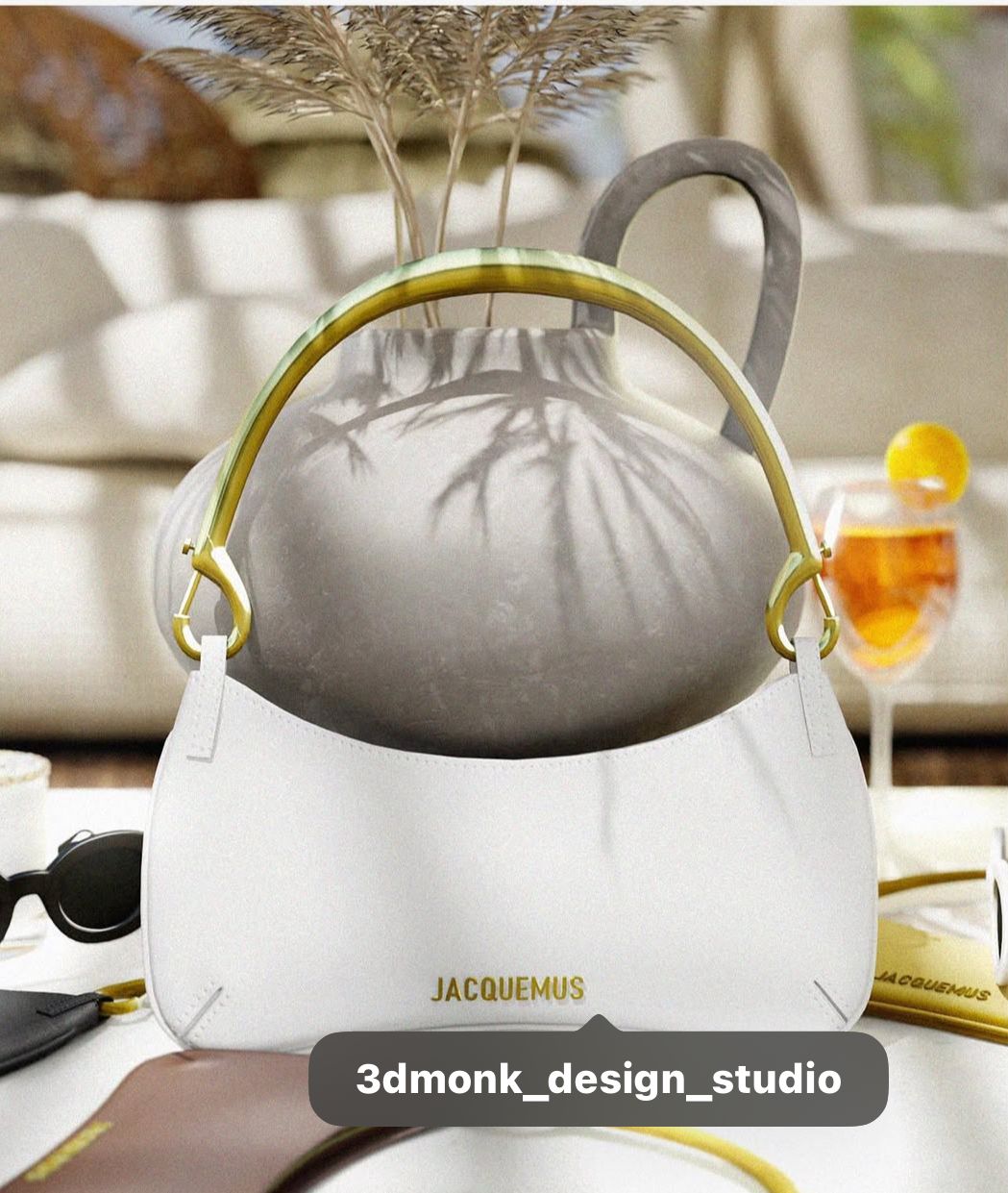 JACQUEMUS Le Bisou Mousqueton Bag - White