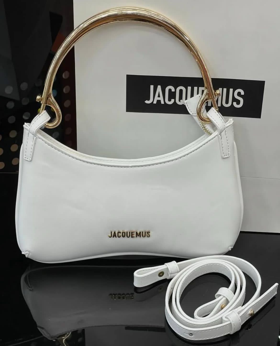 JACQUEMUS Le Bisou Mousqueton Bag - White