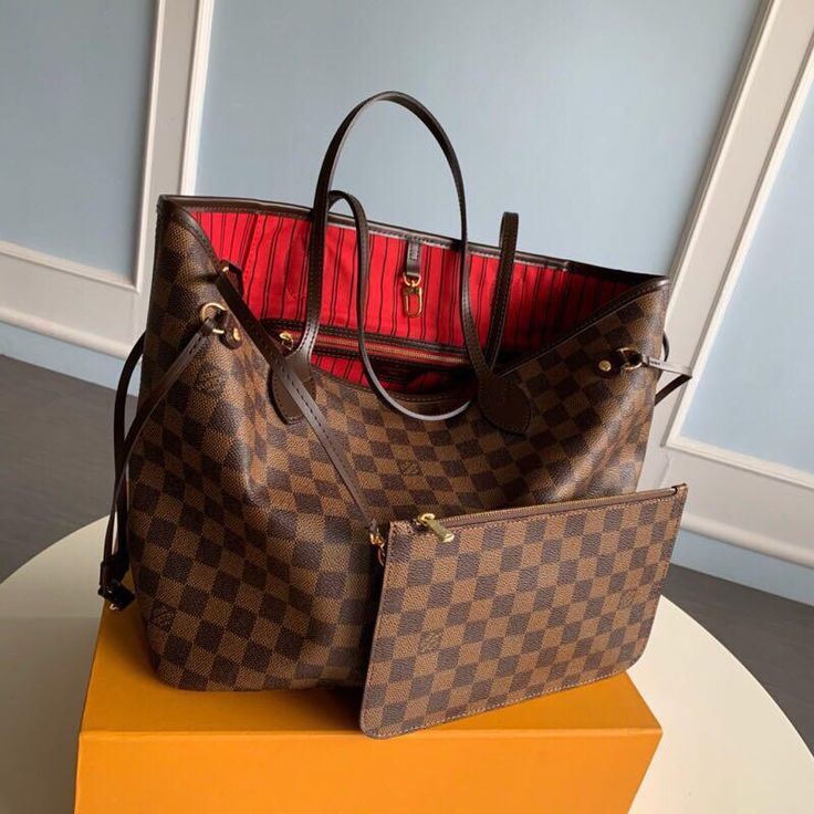 LOUIS VUITTON NEVERFULL TOTE - Brown Check Print