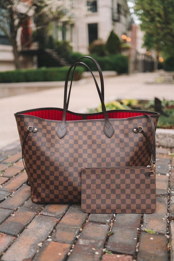 LOUIS VUITTON NEVERFULL TOTE - Brown Check Print