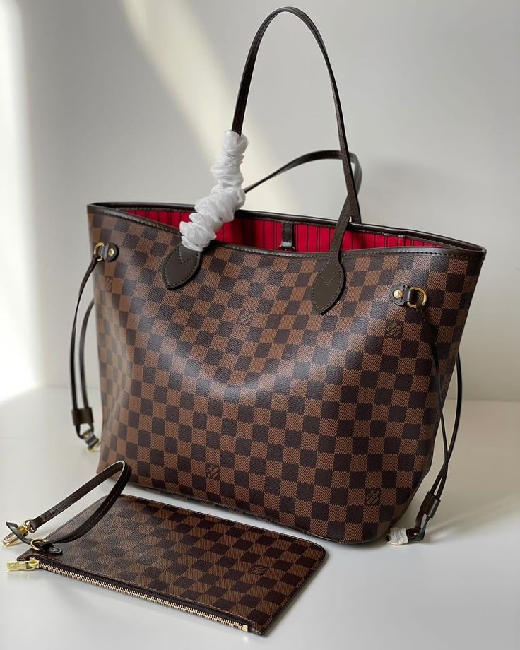 LOUIS VUITTON NEVERFULL TOTE - Brown Check Print