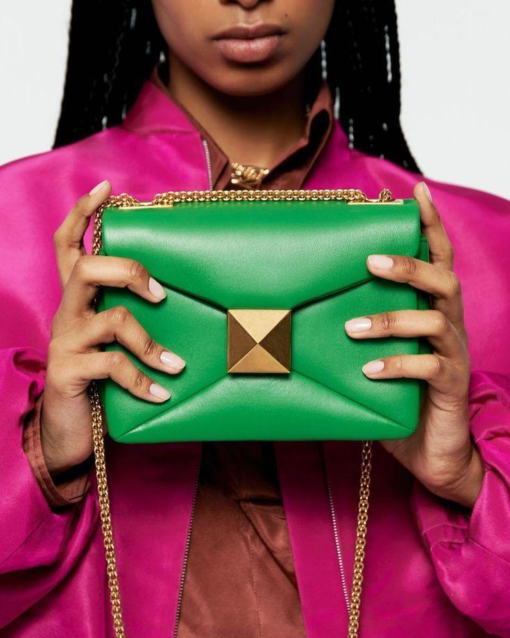VALENTINO Garvani One Stud Crossbody Bag - Green