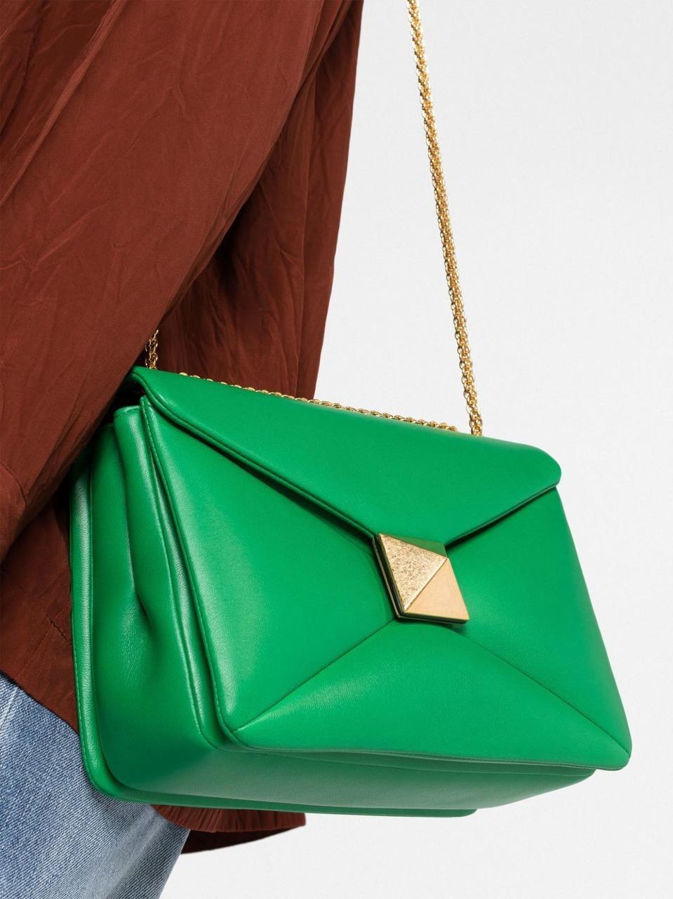 VALENTINO Garvani One Stud Crossbody Bag - Green