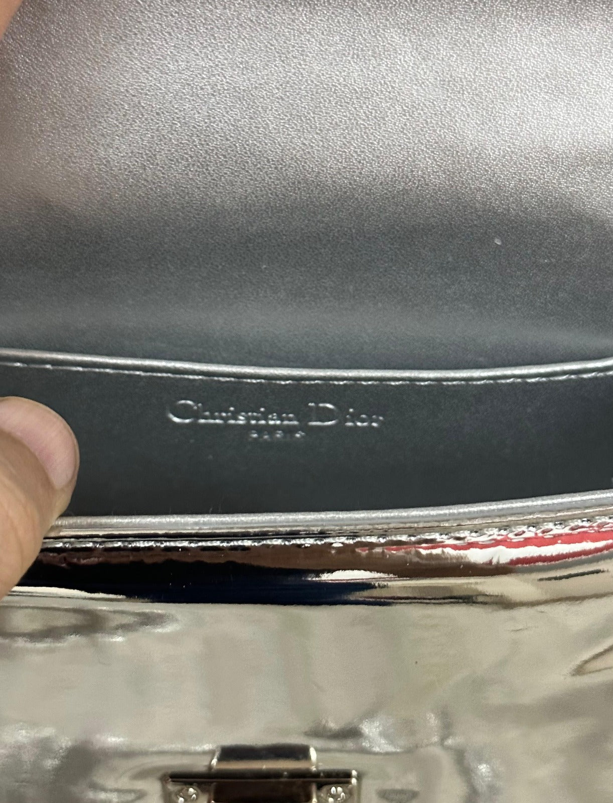 DIOR Metallic Micro Cannage Mini Diorama Bag - Silver