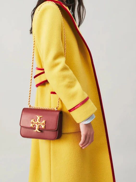 TORY BURCH ELEANOR SMALL CONVERTIBLE SHOULDER BAG CLARET - MAROON