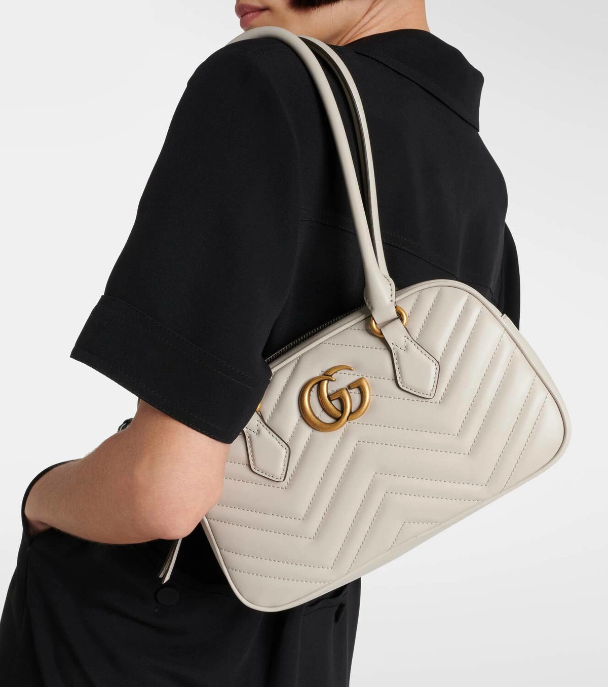 GUCCI GG Marmont Small Top Handle Bag - White