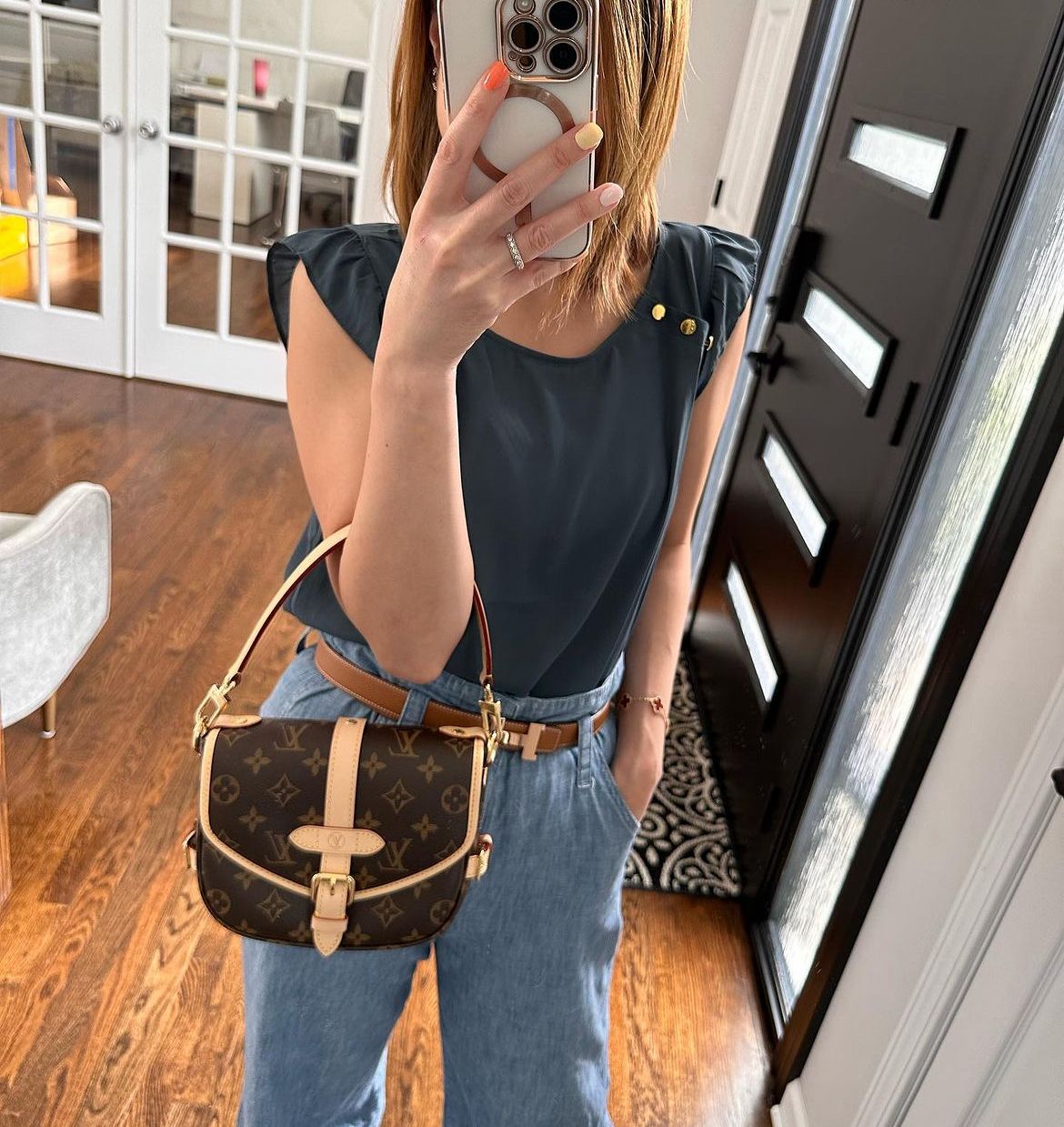 LOUIS VUITTON Saumur Handbag Monogram BB