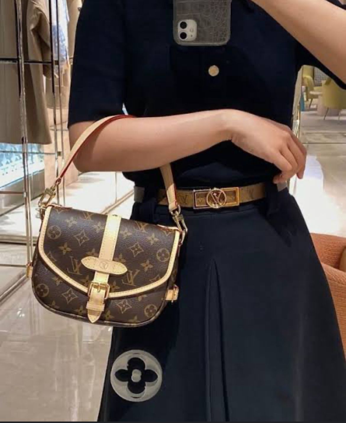 LOUIS VUITTON Saumur Handbag Monogram BB