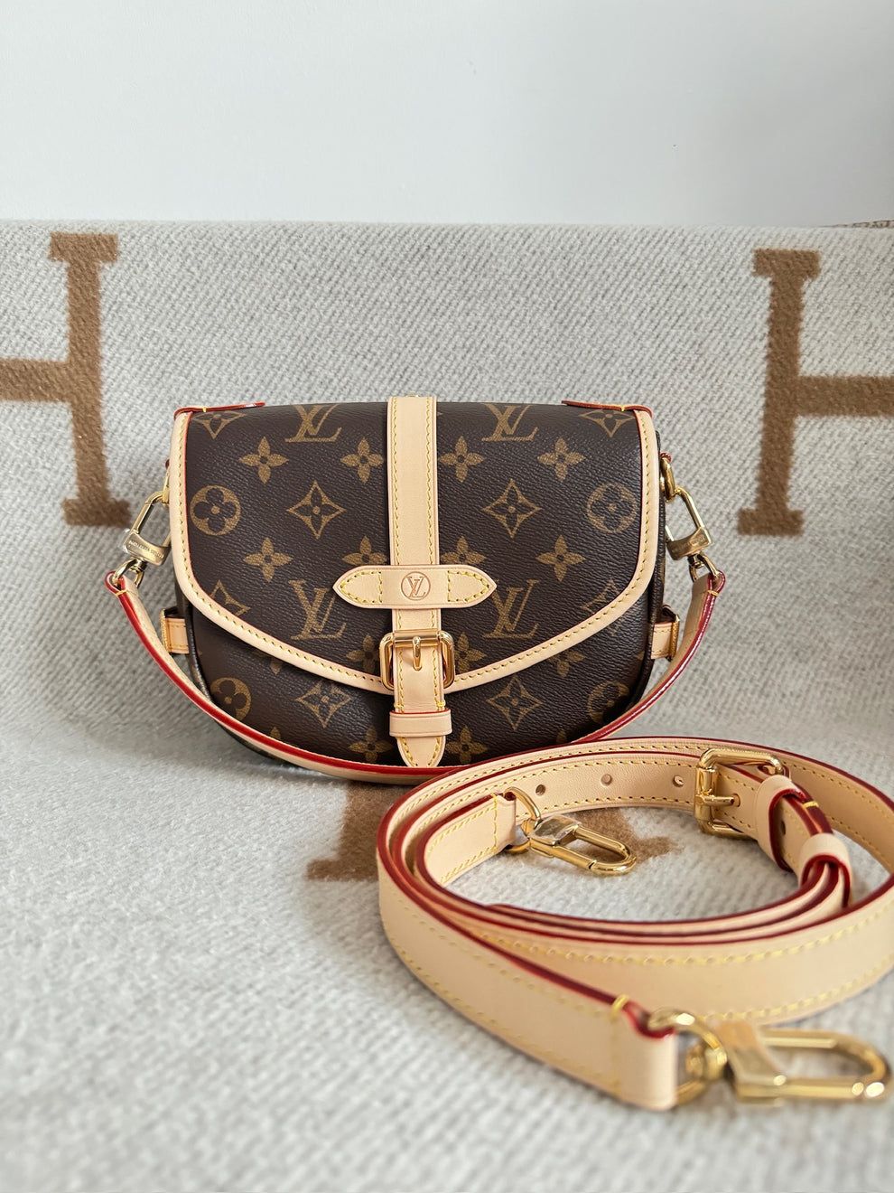 LOUIS VUITTON Saumur Handbag Monogram BB