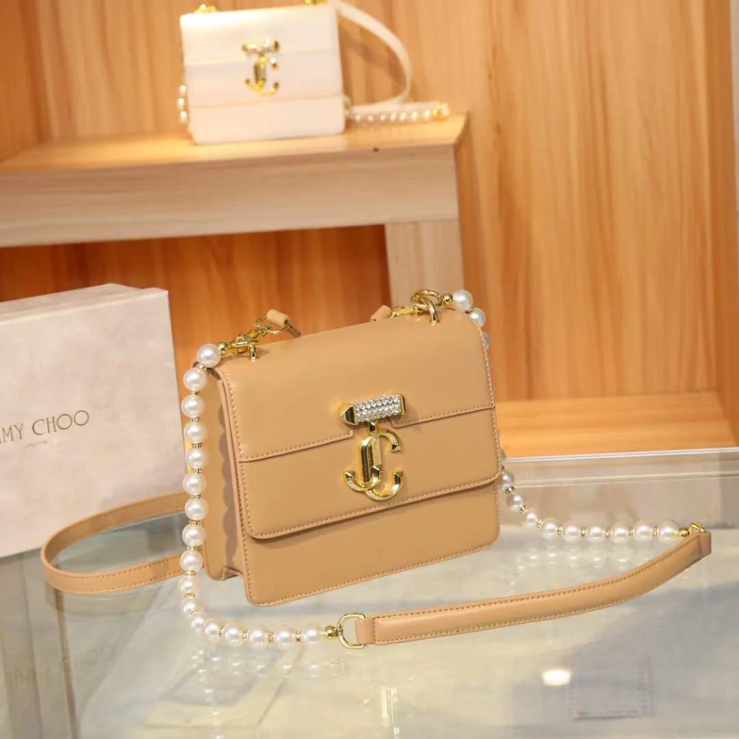 JIMMY CHOO Crossbody Plain Design Bag - Fawn