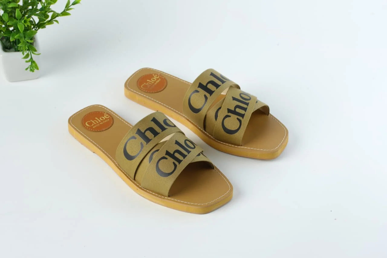 CHLOE Woody Flat Mule - Khaki