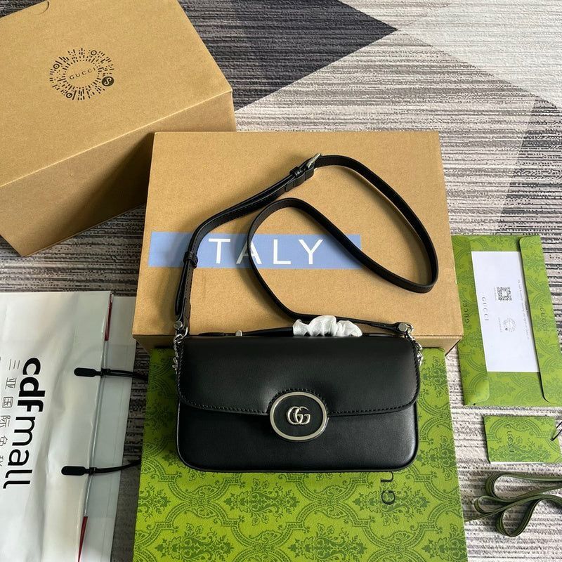 GUCCI Petite GG Mini Shoulder Bag - Black