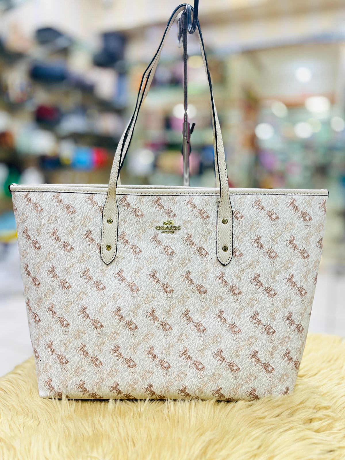 COACH Reversible City Tote With Horse And Carriage Print