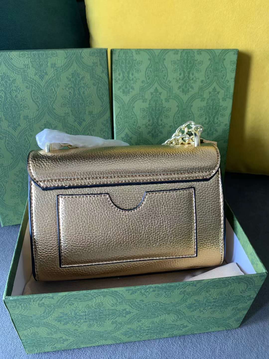 GUCCI Metalic Gold Padlock Bag