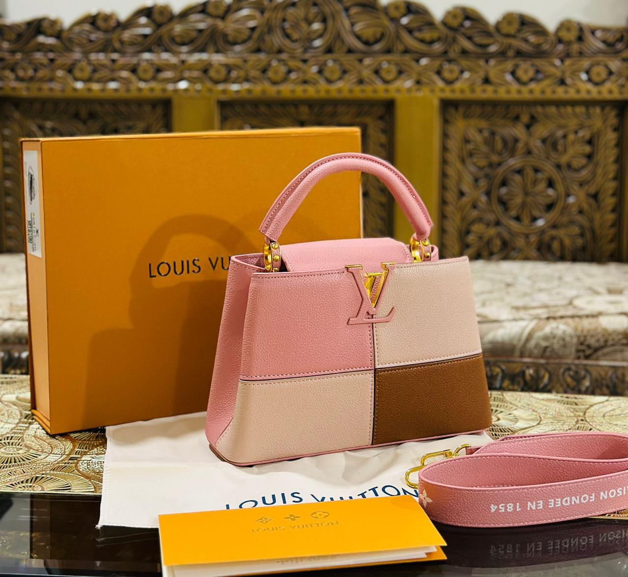 LOUIS VUITTON Capucines Bag - Pink & Cream
