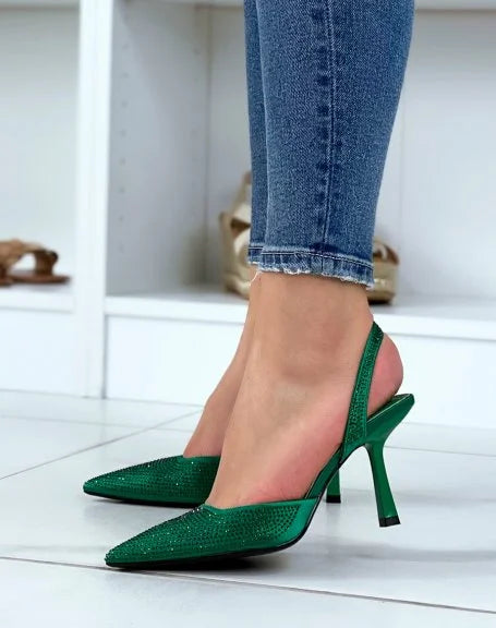 ZARA Rhinestone Slingback Heels