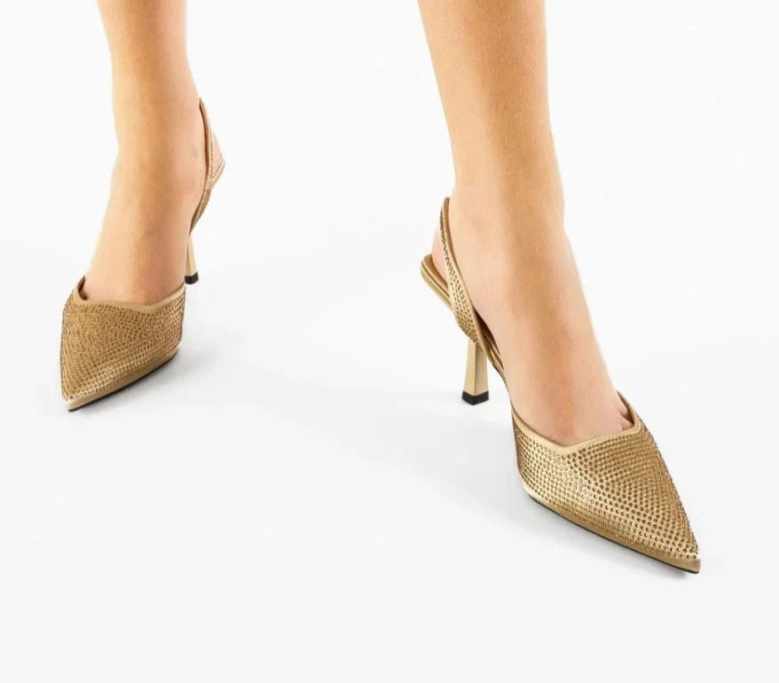 ZARA Rhinestone Slingback Heels