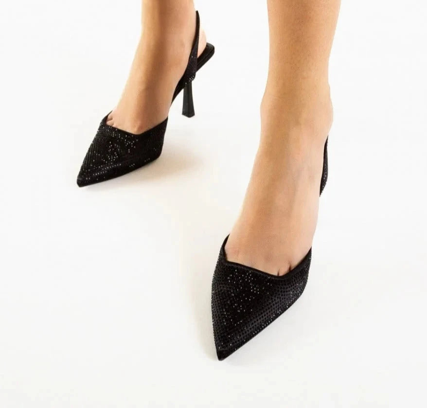 ZARA Rhinestone Slingback Heels
