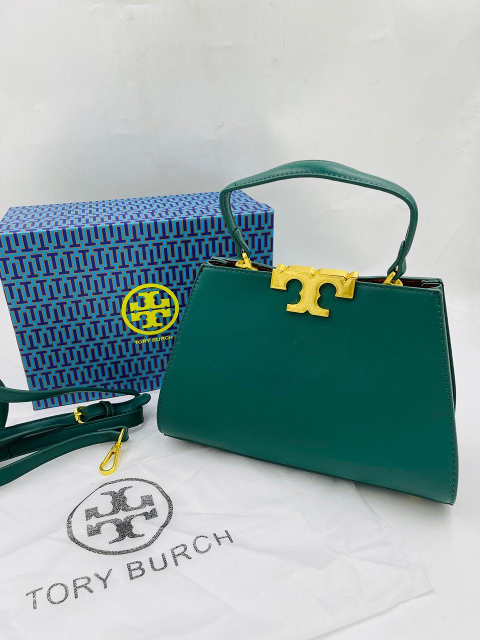 TORY BURCH Eleanor Satchel Tote Bag - Green
