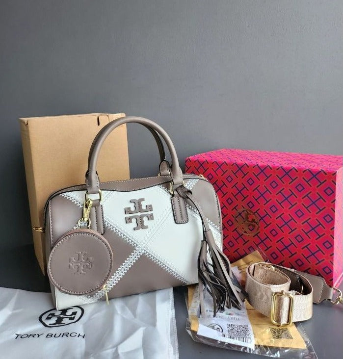 TORY BURCH Two-Way Duffel Bag - Khaki