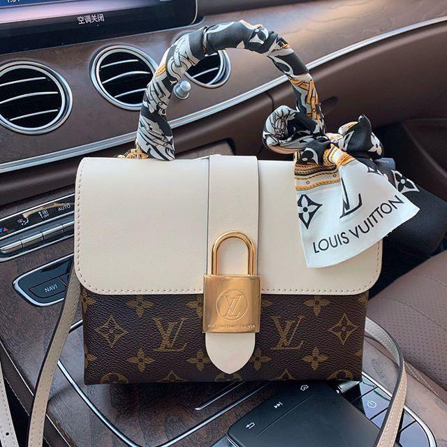 LOUIS VUITTON Locky Top Handle Crossbody Bag - White