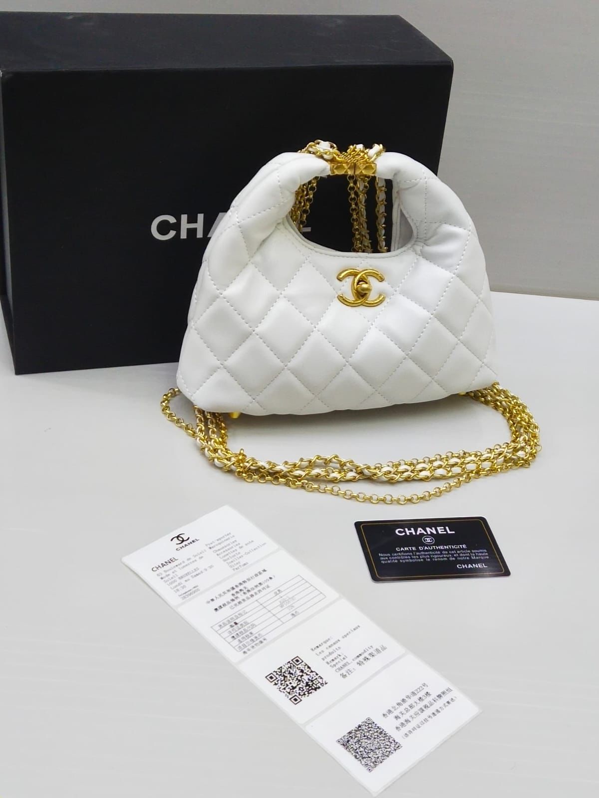 CHANEL Small Hobo Bag - White