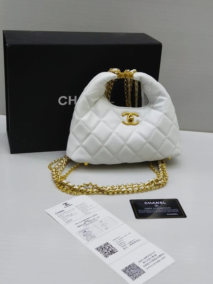 CHANEL Small Hobo Bag - White