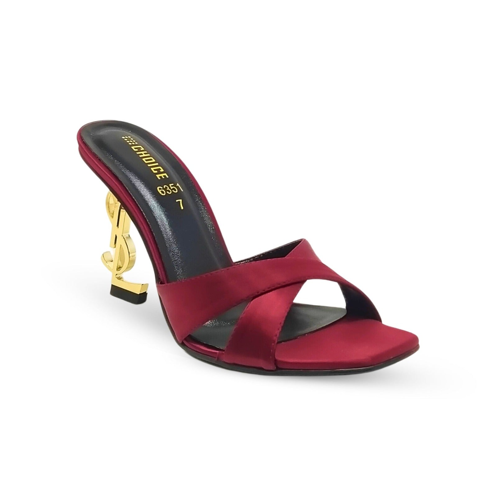 SAINT LAURENT Opyum Mules in Satin Crepe - MEHROON
