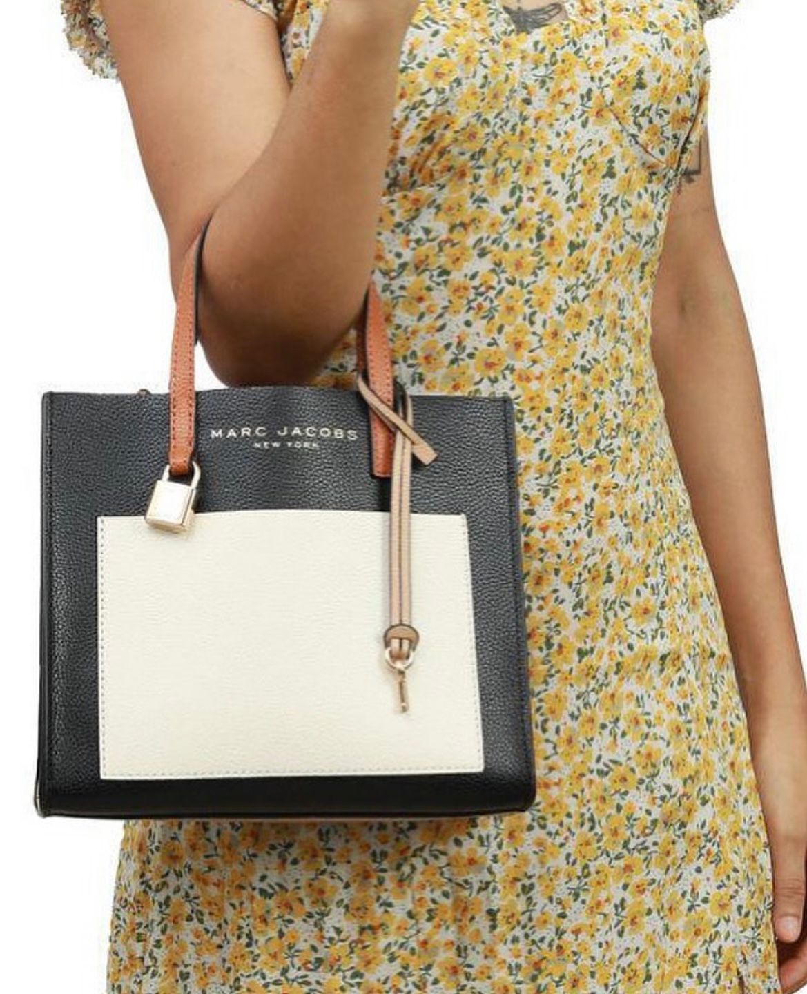 Marc Jacobs Mini Grind Leather Tote Bag - Black