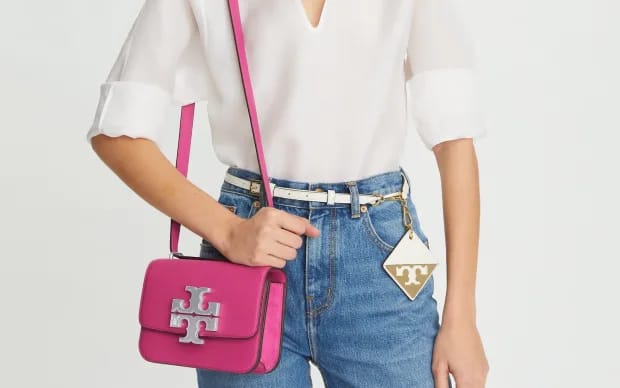 TORY BURCH Small Eleanor Pebbled Bag - Pink