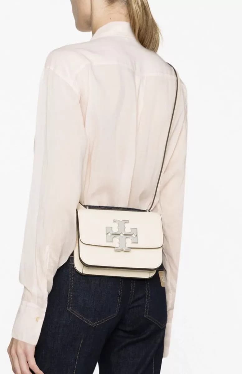 TORY BURCH Small Eleanor Pebbled Bag - White