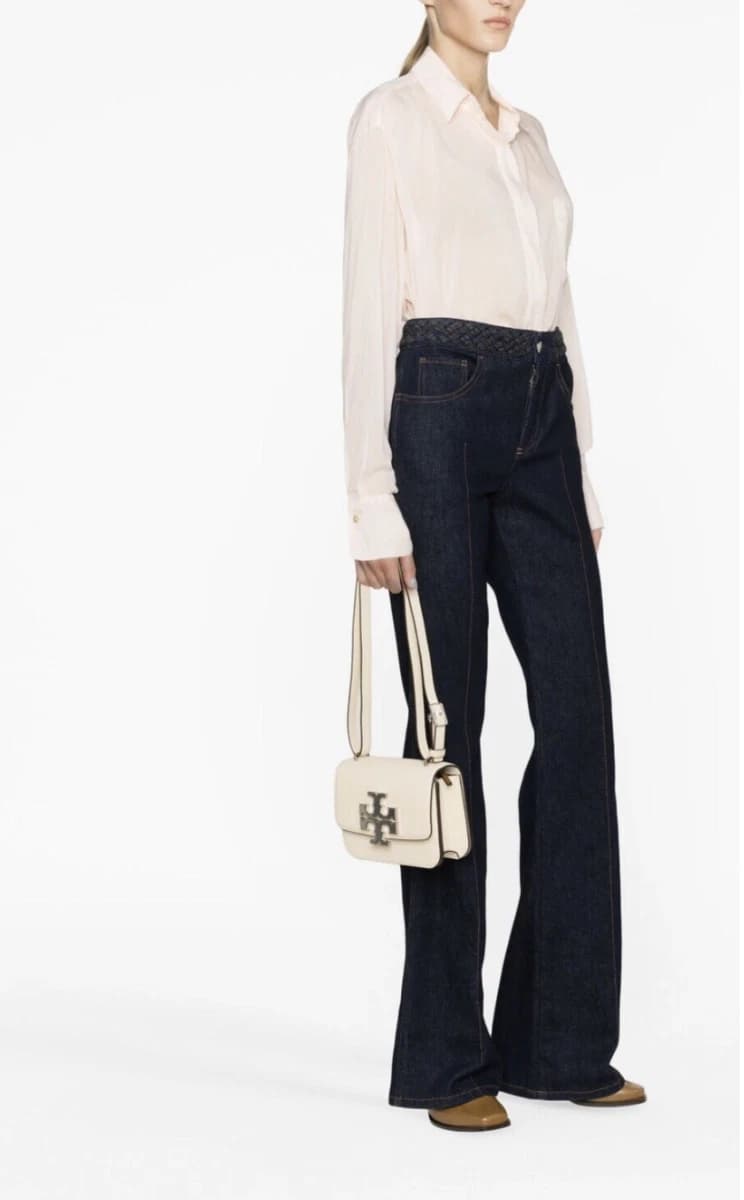 TORY BURCH Small Eleanor Pebbled Bag - White